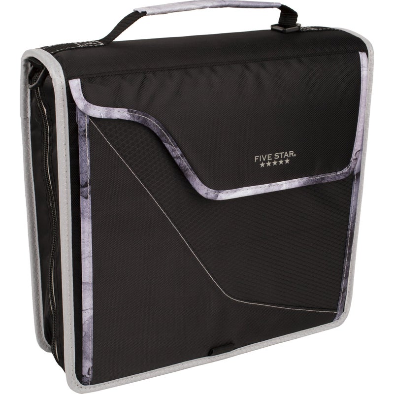 Five Star Zipper Binder, 3 Inch 3-Ring Binder with D Rings, Removable Padded Case, 5-Tab Expanding File and Multi-Use Strap, 850 Sheet Capacity, Black/Gray (29296IT8) - Image 3